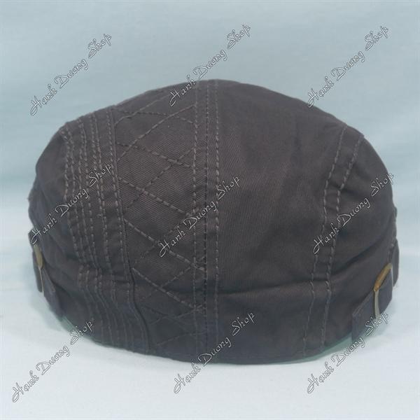 Nón mỏ vịt Nón jacket gắn mặt sắt Bin Fashion hàng quảng châu có khóa tăng giảm 2 bên hông - Xám đen