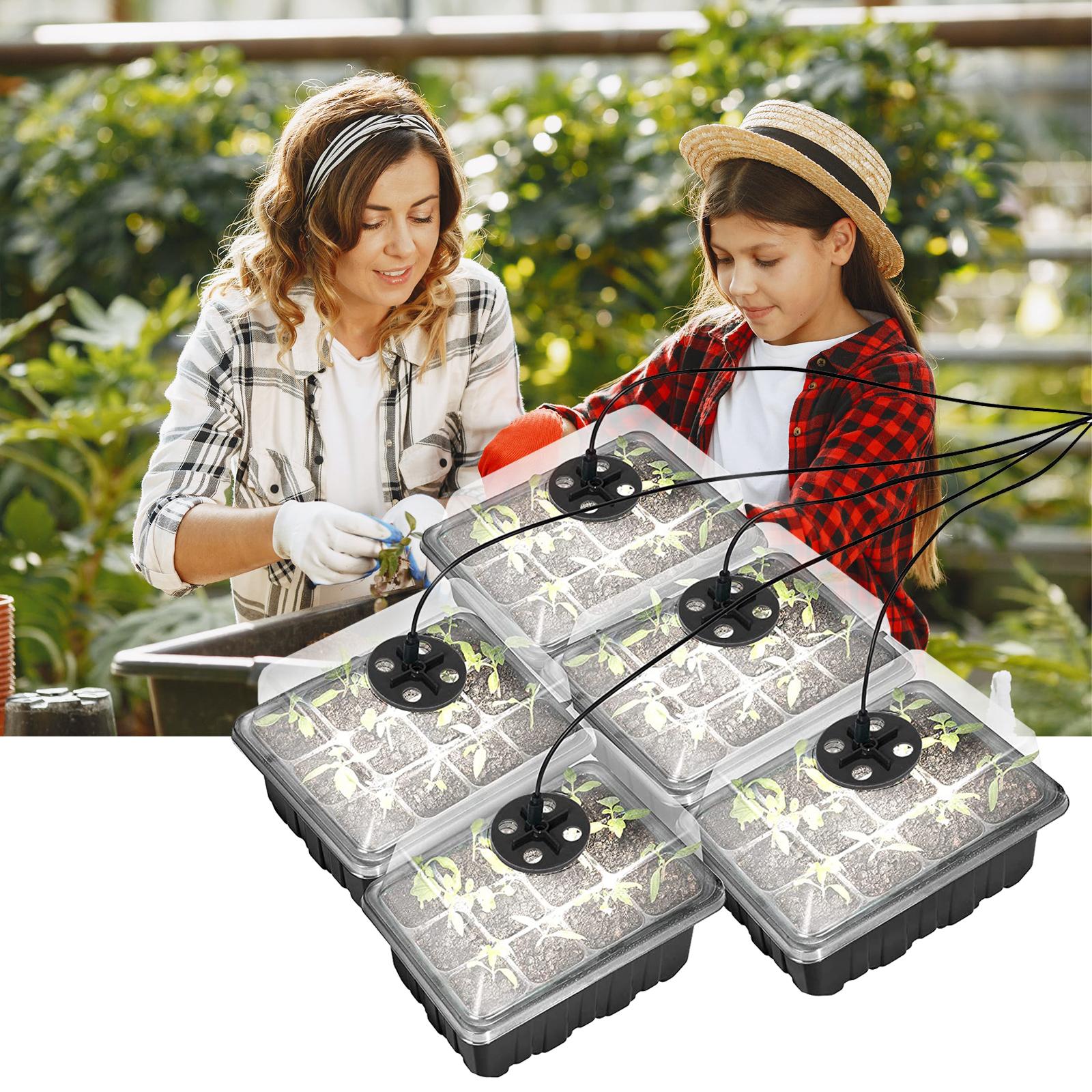 Set 5 Khay Trồng Cây Kèm Đèn Và Công Cụ Nhân Giống