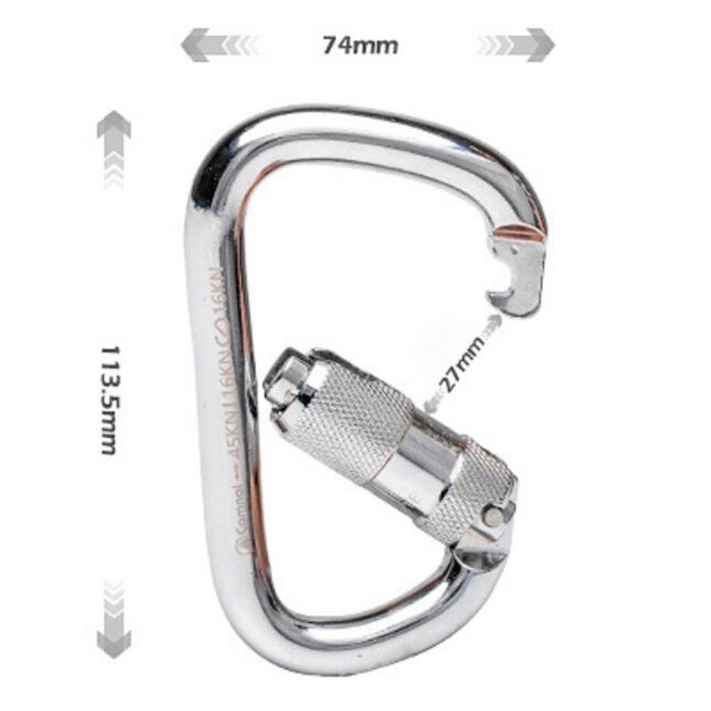 2 Pack 45KN Auto Locking Carabiner Clips, Twist Lock and Heavy Duty, Suit for Rappelling, Hammock, Carabiner Dog Leash, D Shaped