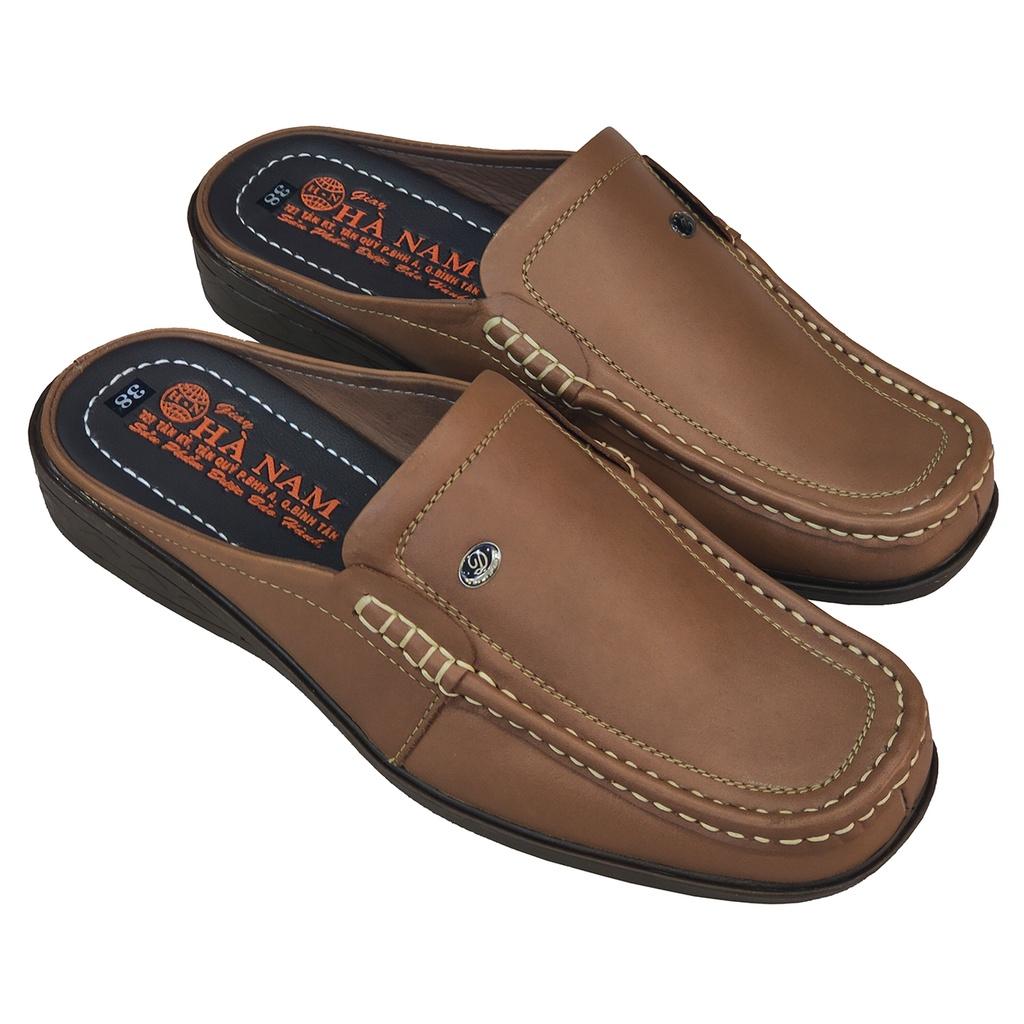Dép Bít Mũi Nam Da Bò Thật HÀ NAM Cao Cấp GSB2093c