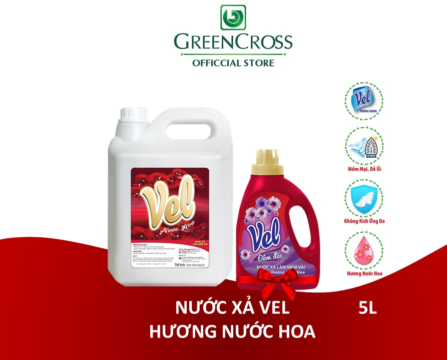 NƯỚC XẢ VẢI VEL THÔNG DỤNG CAN 5 LÍT - HƯƠNG NƯỚC HOA/ LAVENDER