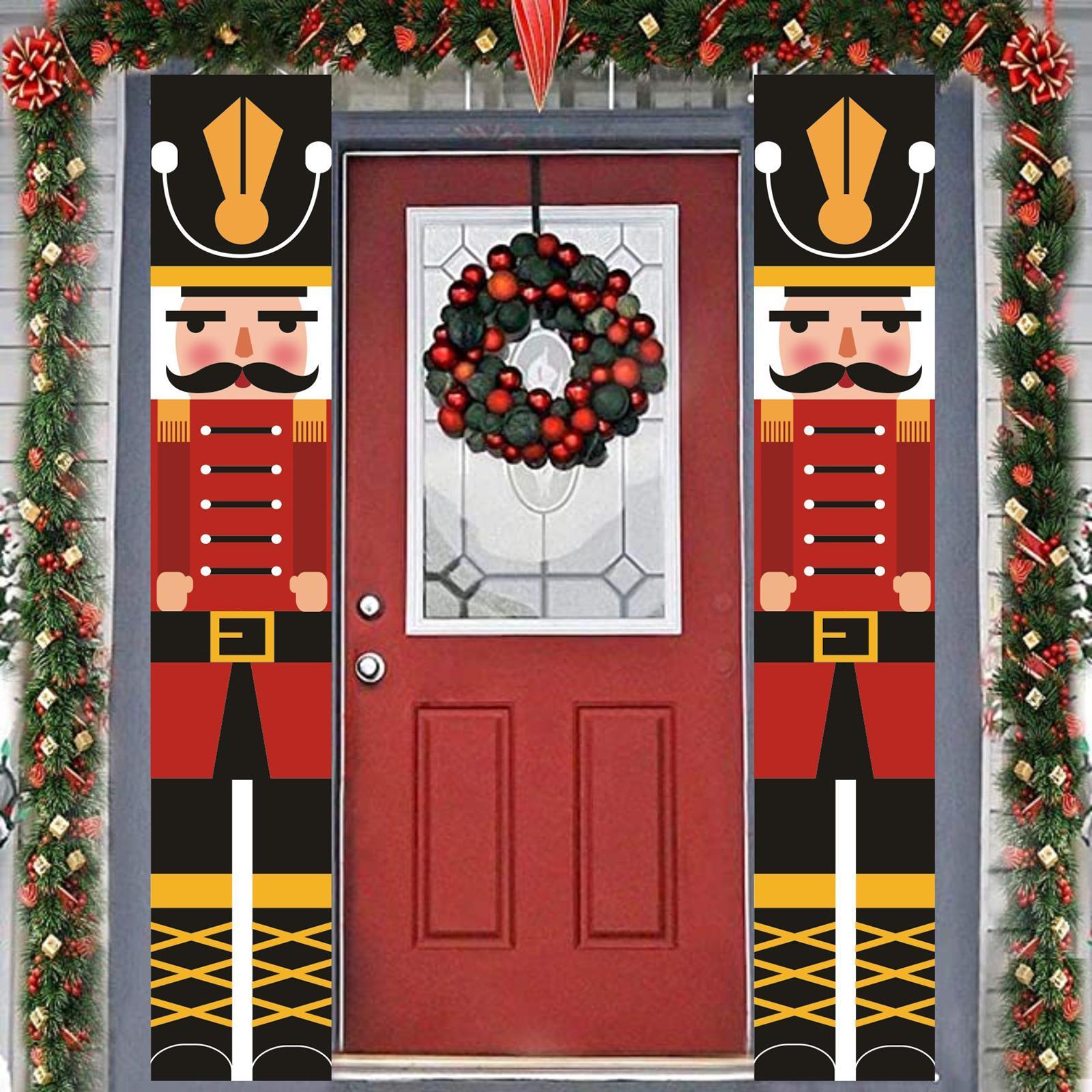 Christmas Porch Sign Oxford Cloth Wall Hanging Party Decor