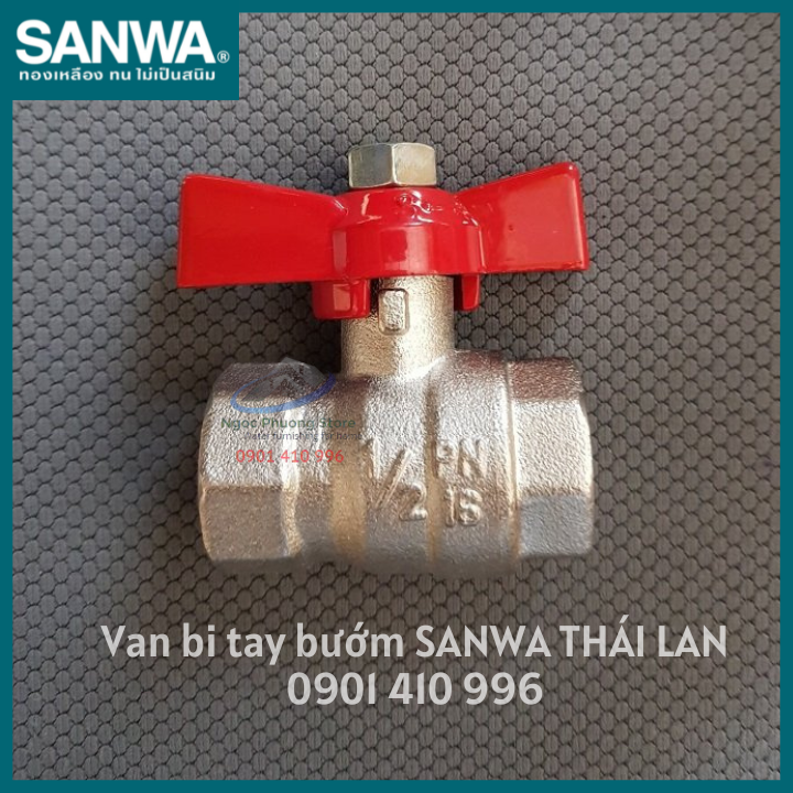 Van bi tay bướm SANWA nhập khẩu Thái Lan Phi 21mm, Phi 27mm - BV15BF