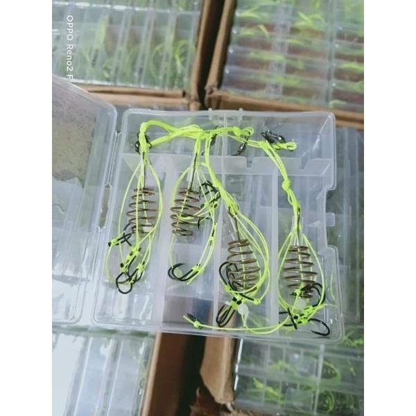 Hộp bộ 4 lưỡi câu lăng xê xanh chất lượng N