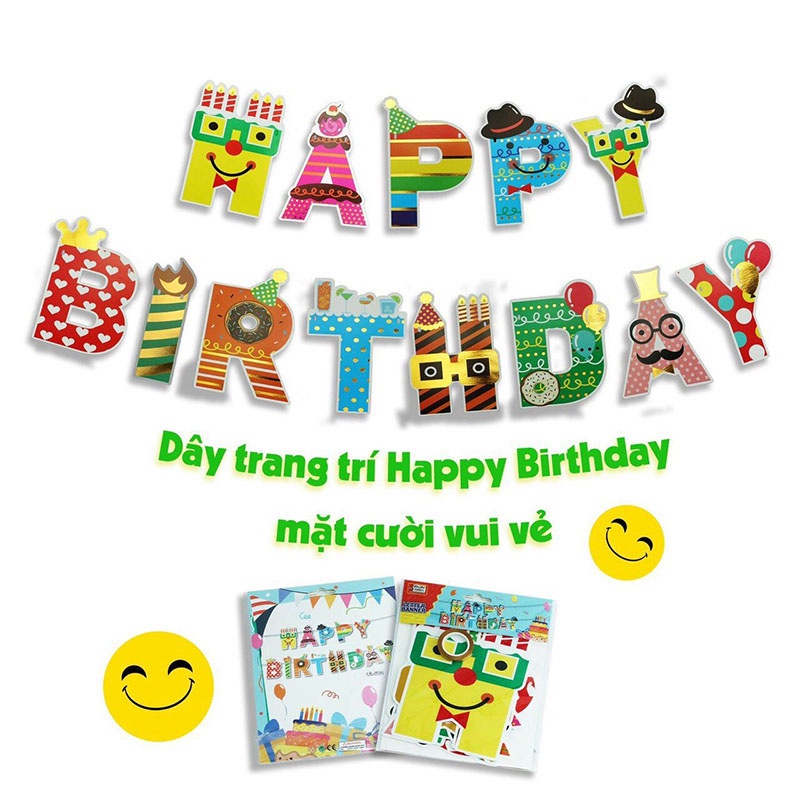 Dây chữ Happy Birthday trang trí tiệc sinh nhật