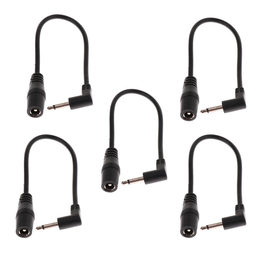 5pcs 5.5mm to 3.5mm Guitar Effect Pedals Power Supply Cable 20.5cm