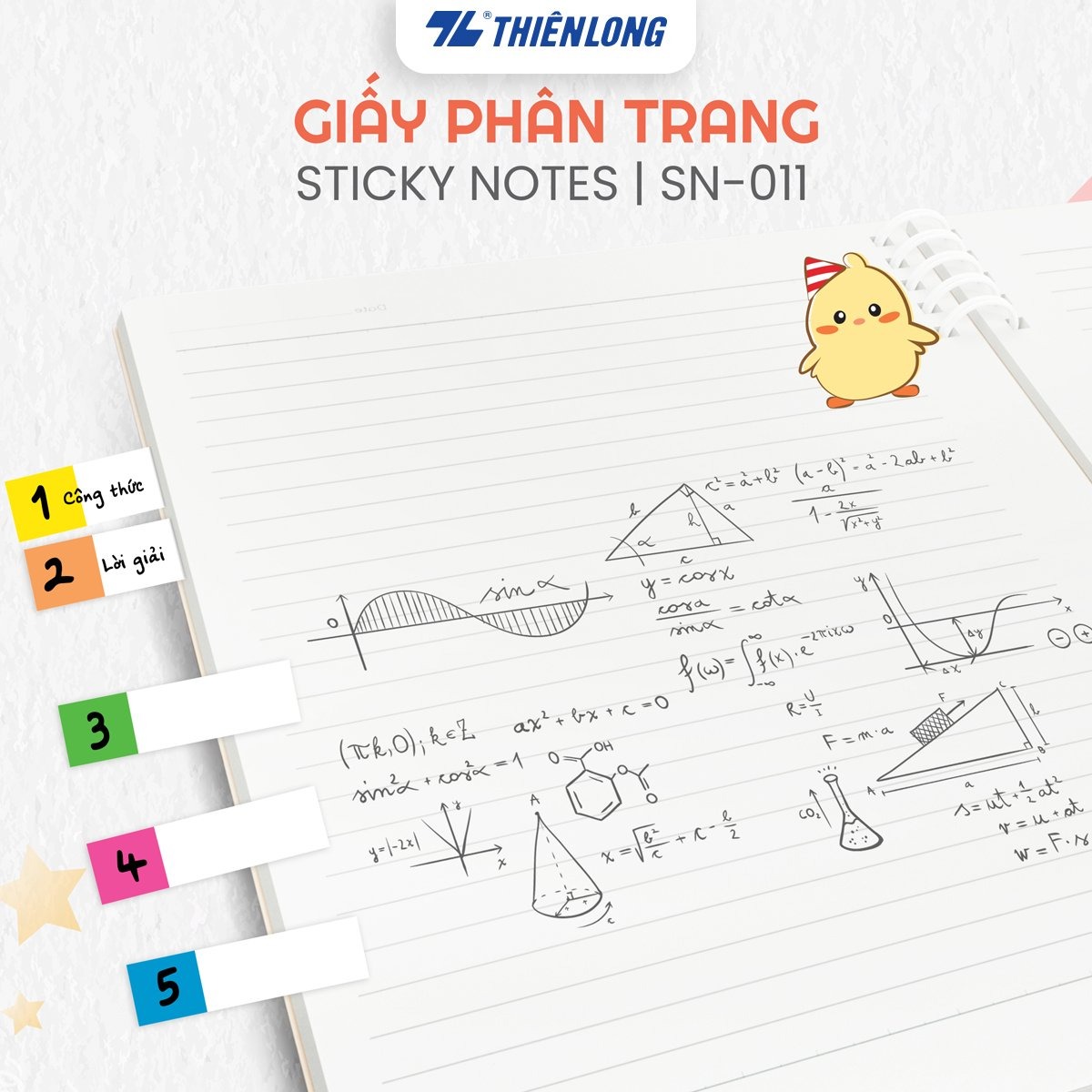 Combo 2 Giấy ghi chú Thiên Long - Giấy notes - Phân trang - Nhiều kích thước, mẫu ngẫu nhiên