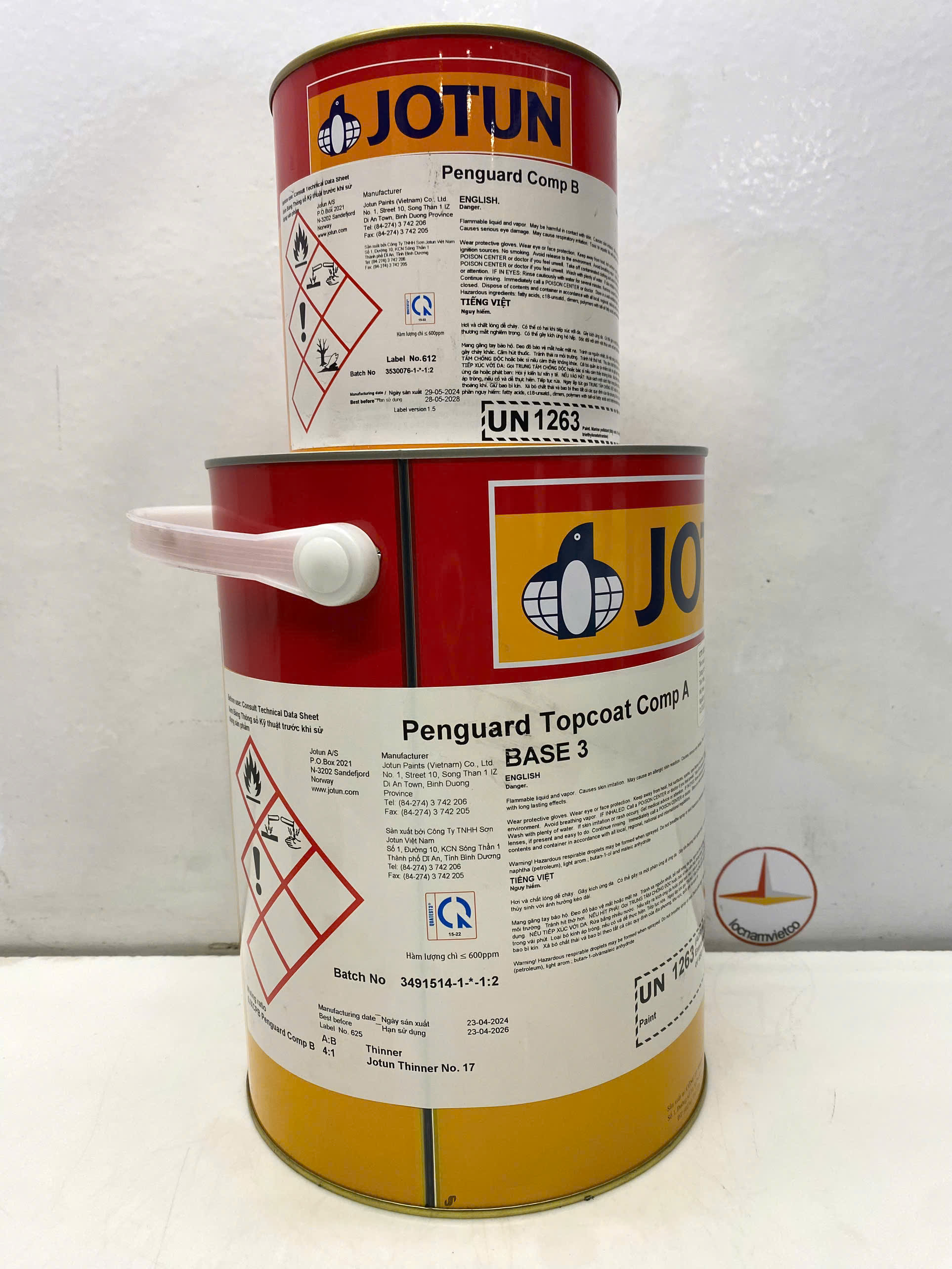 Sơn Epoxy Jotun Penguard Topcoat base 3 màu xám - Grey 4074 _5L/bộ