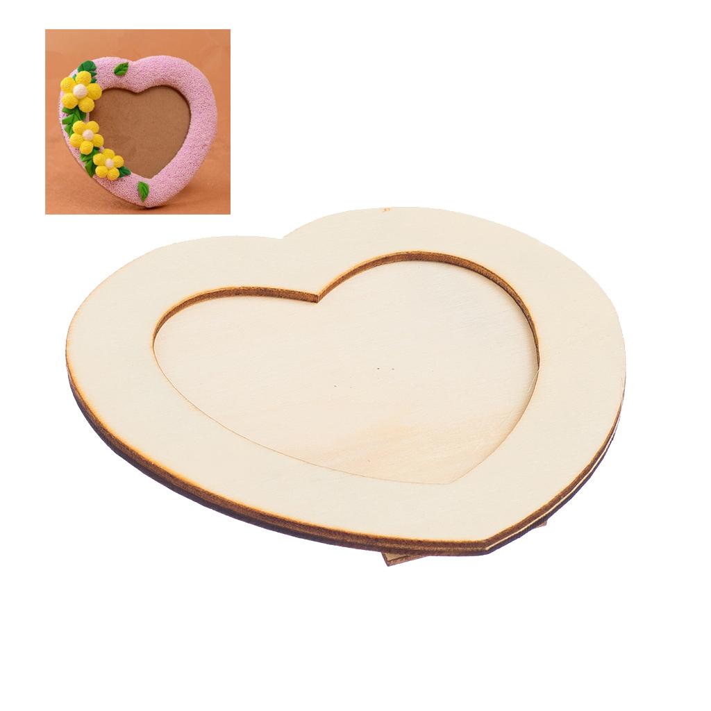 Wooden Unfinished LOVE HEART Photo Frame DIY Picture Frame Art Kids Craft