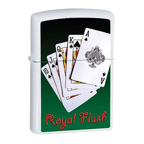 Bật Lửa Zippo 28038 Royal Flush White Matte
