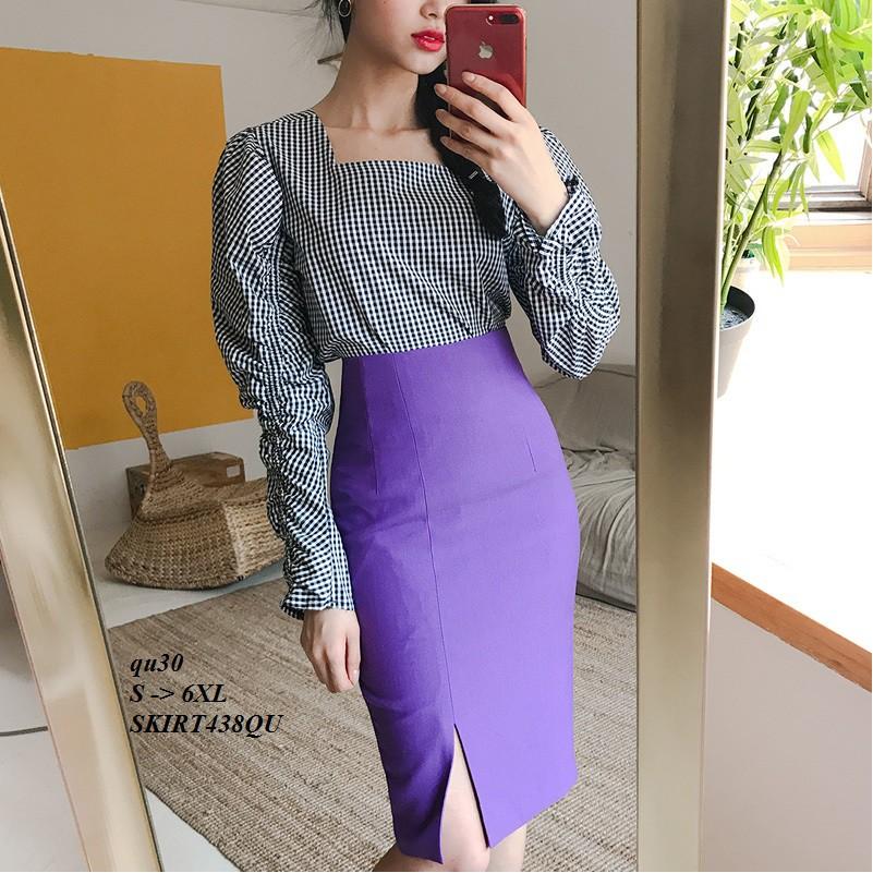 SKIRT354 CHÂN VÁY BÚT CHÌ CÔNG SỞ XẺ TÀ