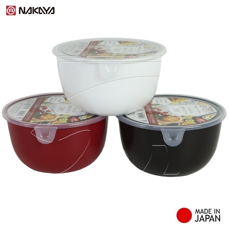 Hộp nhựa Nakaya 1.1L dùng để hâm nóng &amp; nấu nướng thức ăn trong lò vi sóng ( Hộp tròn giao màu ngẫu nhiên ) - made in Japan