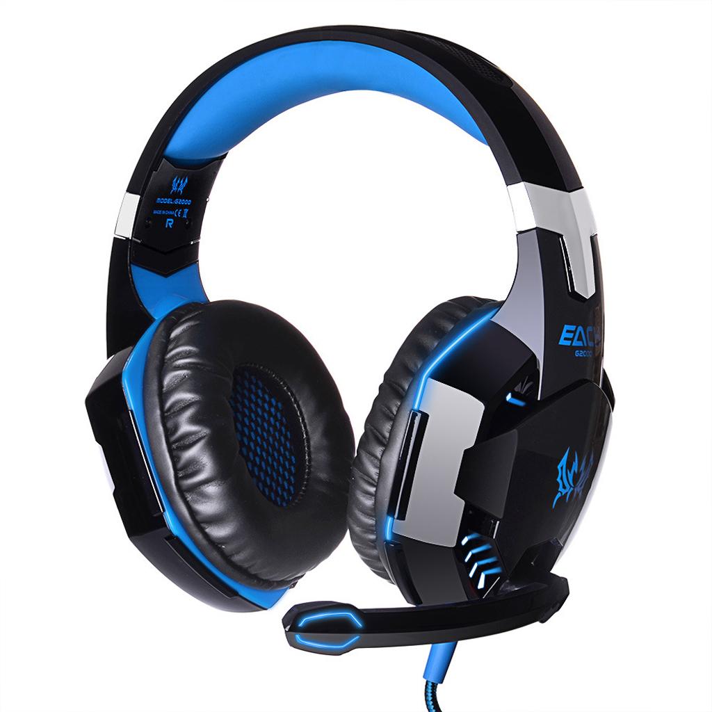 Deep Bass Game Headphone Sound Over-Ear Gaming Headset Earphone Blue