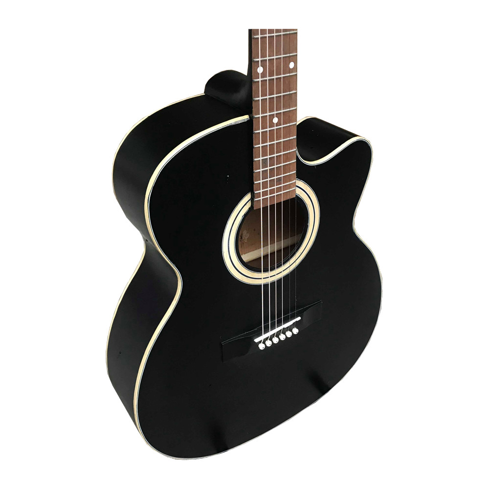 Đàn guitar acoustic có ty màu đen - Mặt gỗ thông nguyên tấm guitar SVA1