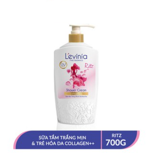 Sữa Tắm Trắng Mịn &amp; Trẻ Hóa Da Collagen++ L'evinia 700ml