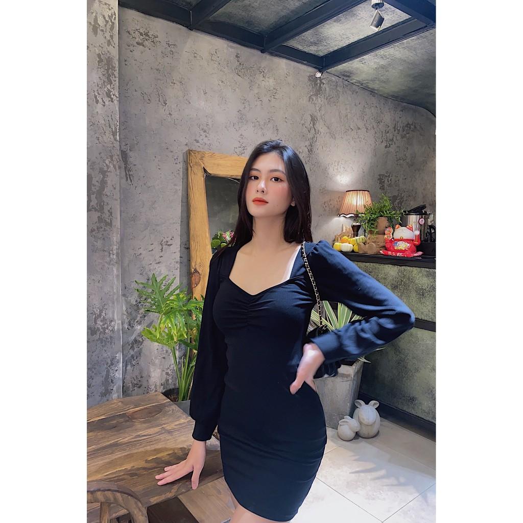 Đầm tay phồng tay dài