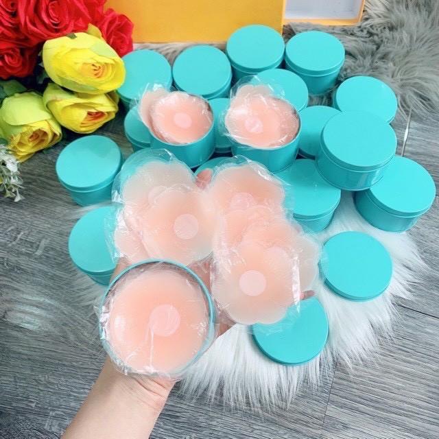 Hộp 10 miếng dán ngực Silicon dùng nhiều lần - Hộp xanh - DNHX
