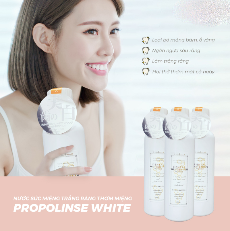 Nước súc miệng Propolinse loại bỏ mùi hôi hút thuốc, trắng răng Nhật Bản 600ml