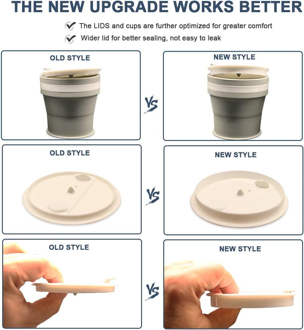 Cốc nước đóng mở bằng silicon, cốc cà phê, cốc cắm trại du lịch