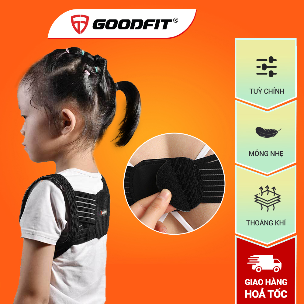 Đai Chống Gù Lưng Trẻ Em, Người Lớn Điều Chỉnh Tư Thế Goodfit Gf715P Đai Chống Gù Lưng Cho Bé - Size M