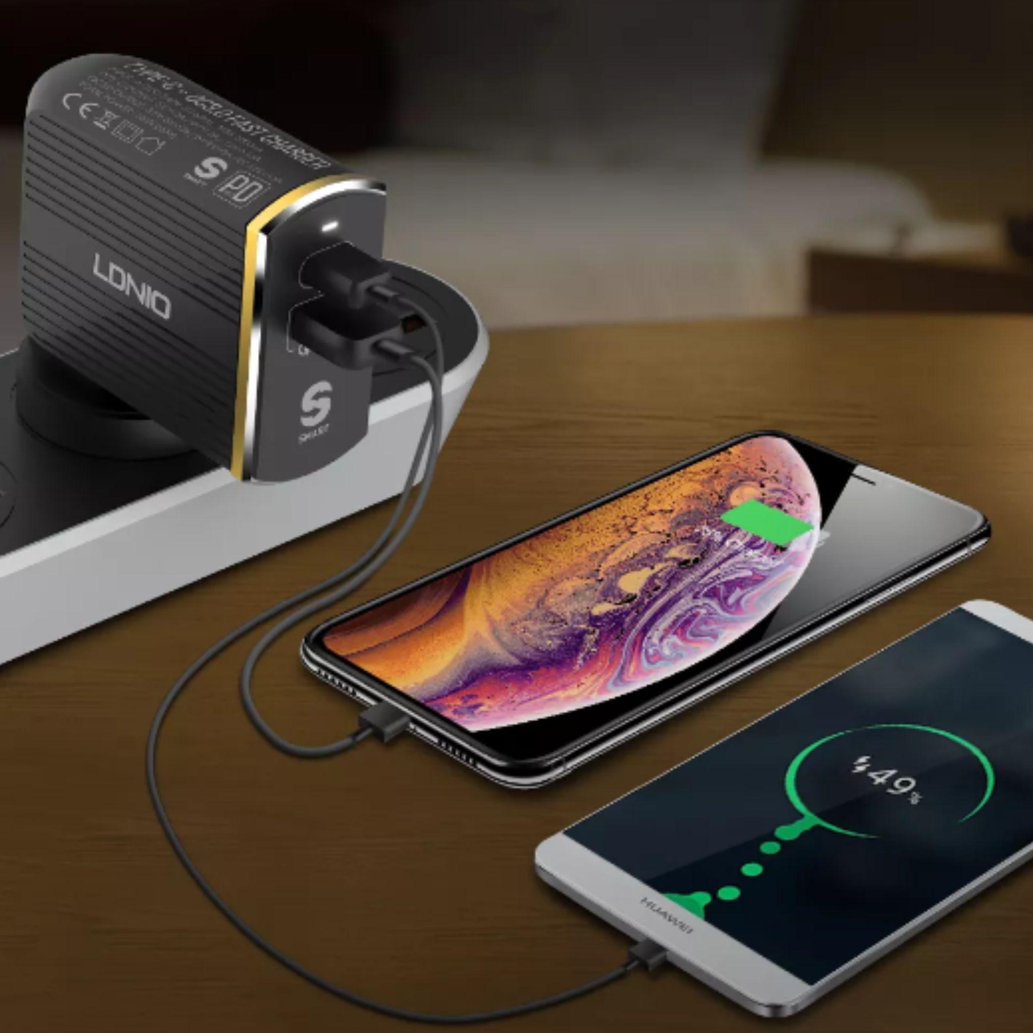 Tẩu sạc nhanh ô tô LDNIO 36W sạc nhanh an toàn, tích hợp cổng USB, cổng quick sạc nhanh 3.0 - Thành Công Mobile