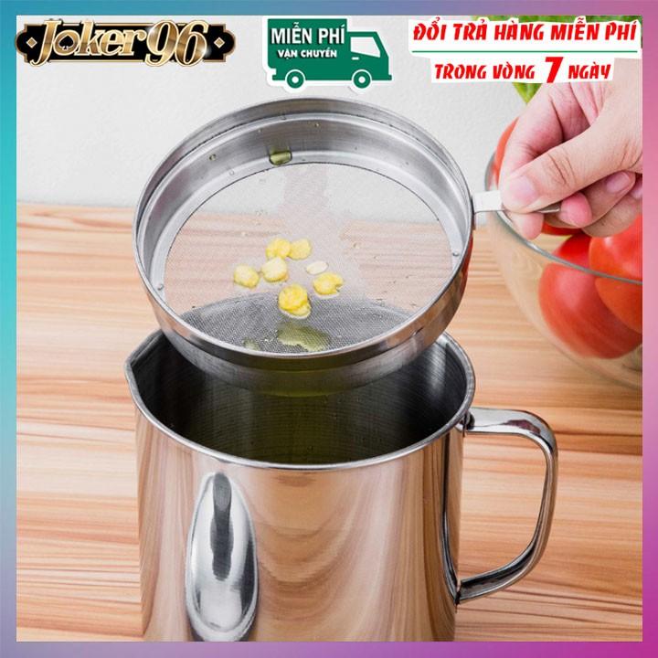 Ca Lọc Dầu Ăn Có Lưới Lọc Cặn Bằng INOX 304. Bình Đựng Dầu Chiên Lọc Cặn Dung Tích 1,2L. Ca Lọc Cặn Dầu Ăn Nhà Bếp