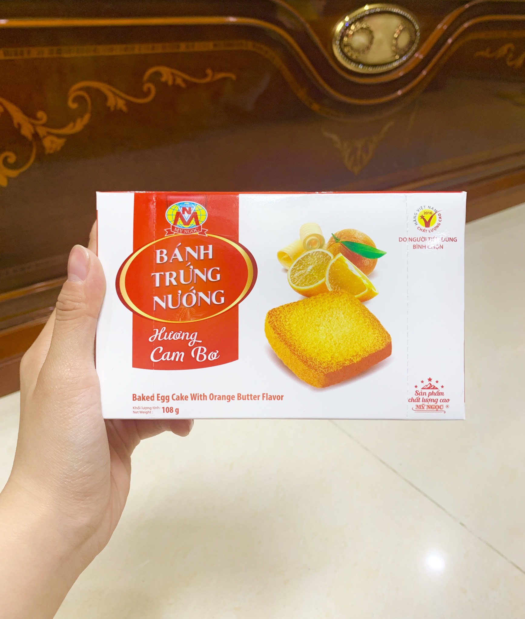 108g Bánh trứng nướng Hương CAM BƠ tươi MỸ NGỌC