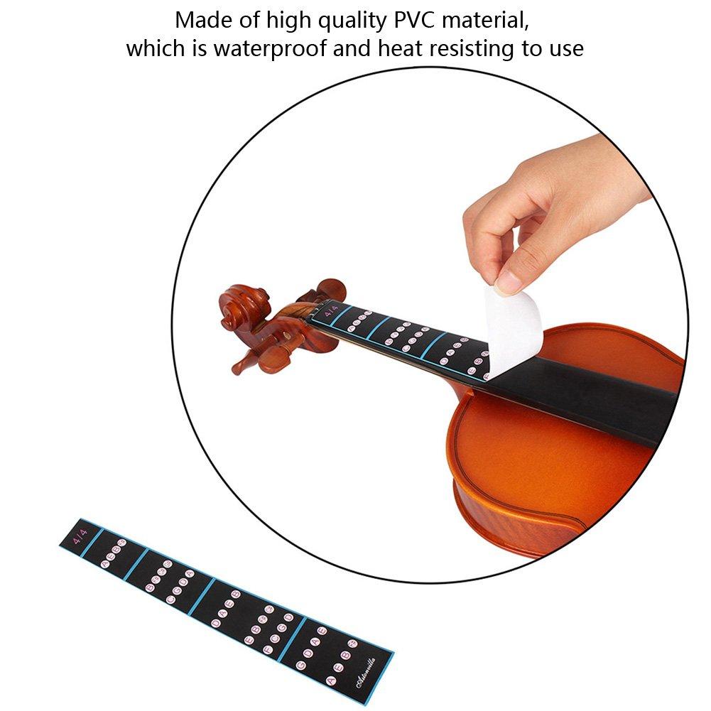 4PCS Nhãn dán ngón tay violin, có thể tháo rời 4/4 Violin Finger Vị trí đánh dấu Volin Tay cầm Băng Tấm Bấm Chỉ báo cho người mới bắt đầu Thực hành