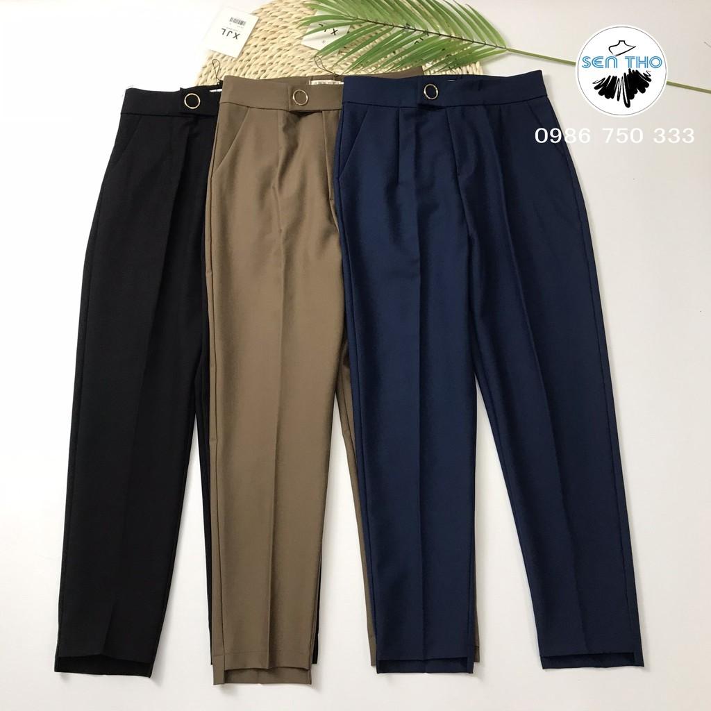 Quần Baggy Nữ Đai Tròn Đẹp, Có Cúc Bấm, Quần Công Sở Form Dáng Chuẩn, Chất Vải Cao Cấp