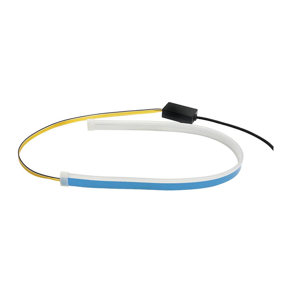 2 Pieces Car LED Flowing Strip Flasher Turn Signal Light Foglight DRL Light