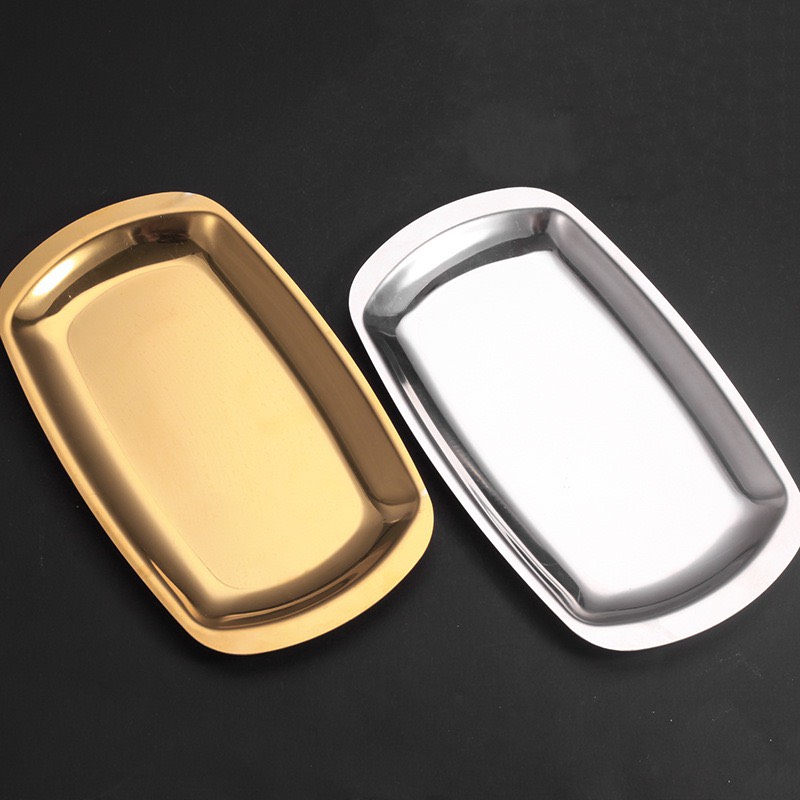Đĩa Hàn Quốc Hình Chữ Nhật Bằng Inox