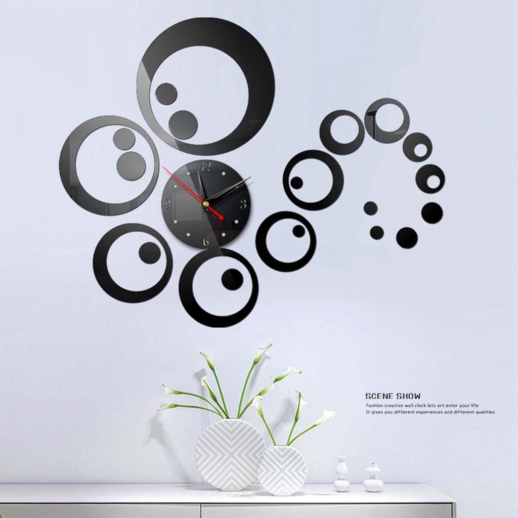 AA Creative 3D Acrylic Wall Sticker Household Living Room Office Mirror Mute Decorative Wall Sticker Clock