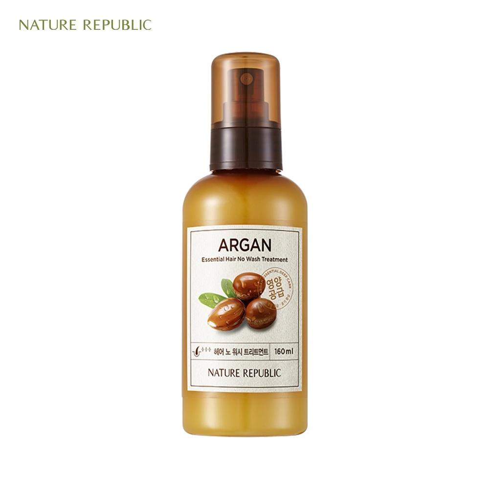 Nature Republic xịt dưỡng chăm sóc tóc Argan Essential Hair No Wash Treatment Pack 160ml