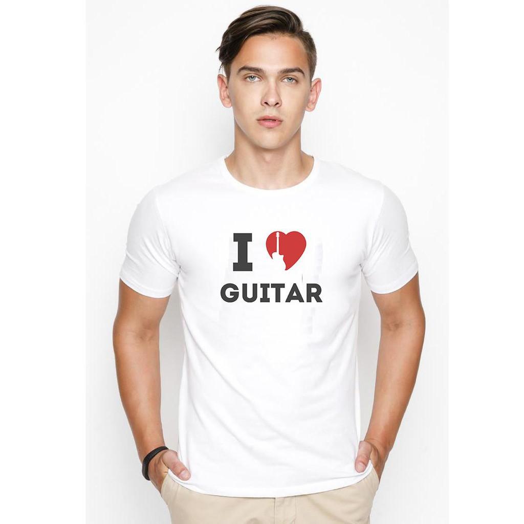 Áo thun nam tôi yêu guitar cao cấp