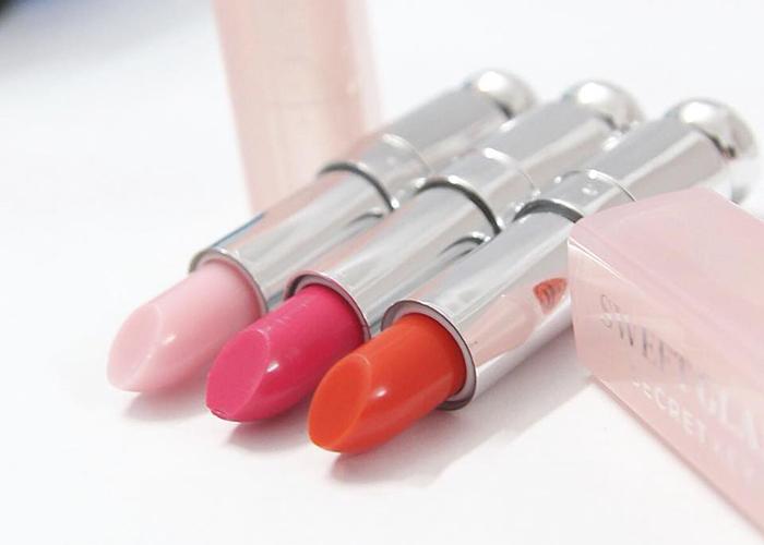 Set 3 son dưỡng môi có màu mini Secret Key Sweet Glam Tint Glow - Mini Kit (Baby Pink, Juicy Orange, Punky Pink)