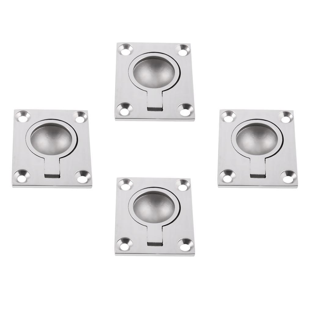 4Pcs Stainless Steel Boat Marine Flush Cabinet Lift Pull Handle