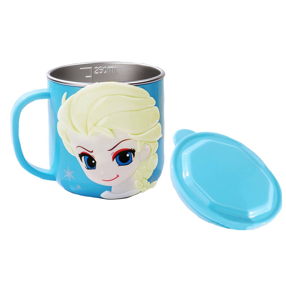 Ly cốc giữ nhiệt Disney hình Frozen Elsa có nắp và quai cầm cho bé - 260ml