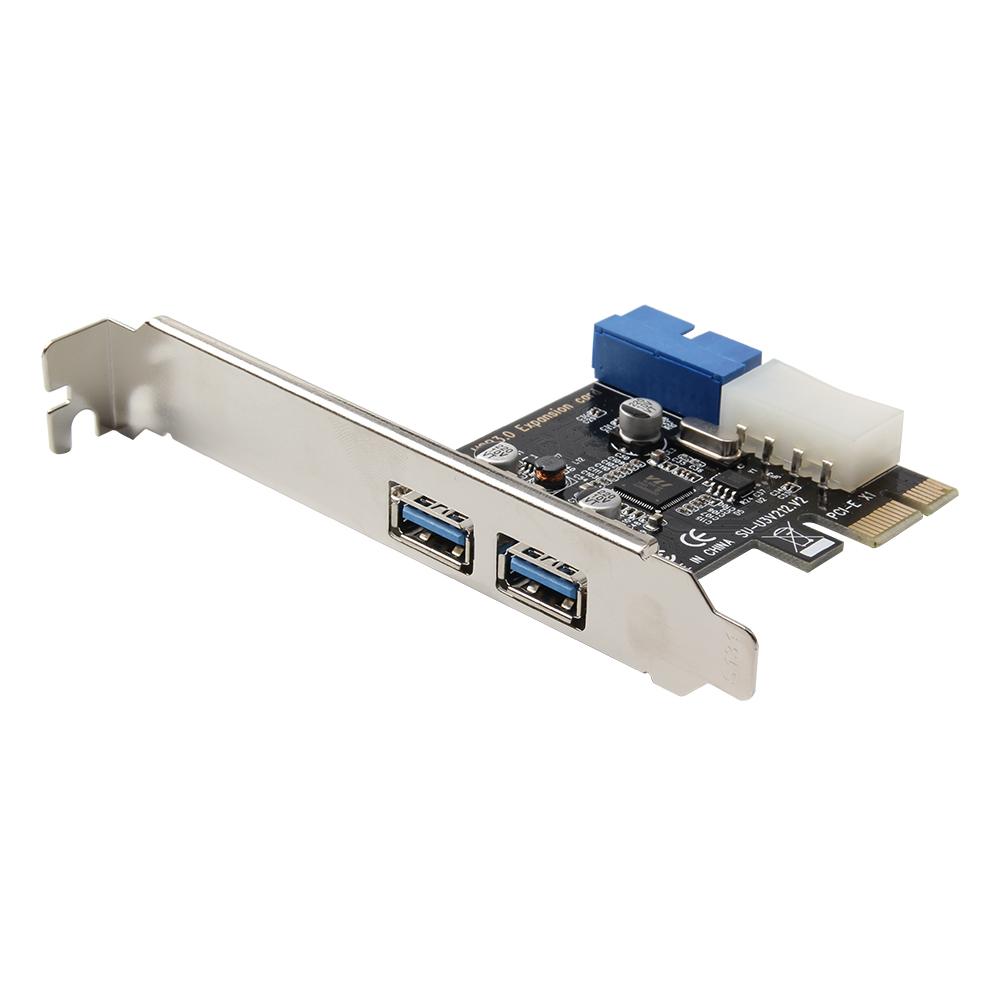 Thẻ mở rộng PCI-E sang USB 3.0 Bộ chuyển đổi 19 chân cắm bên ngoài 2 cổng USB 3.0 cho máy tính để bàn