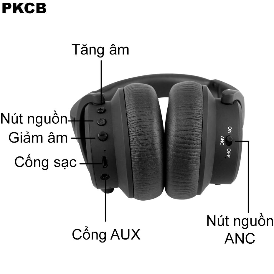 Tai Nghe Chụp Tai Blueooth Chuẩn Âm Thanh Cao Cấp PKCB80 - Hàng Chính Hãng