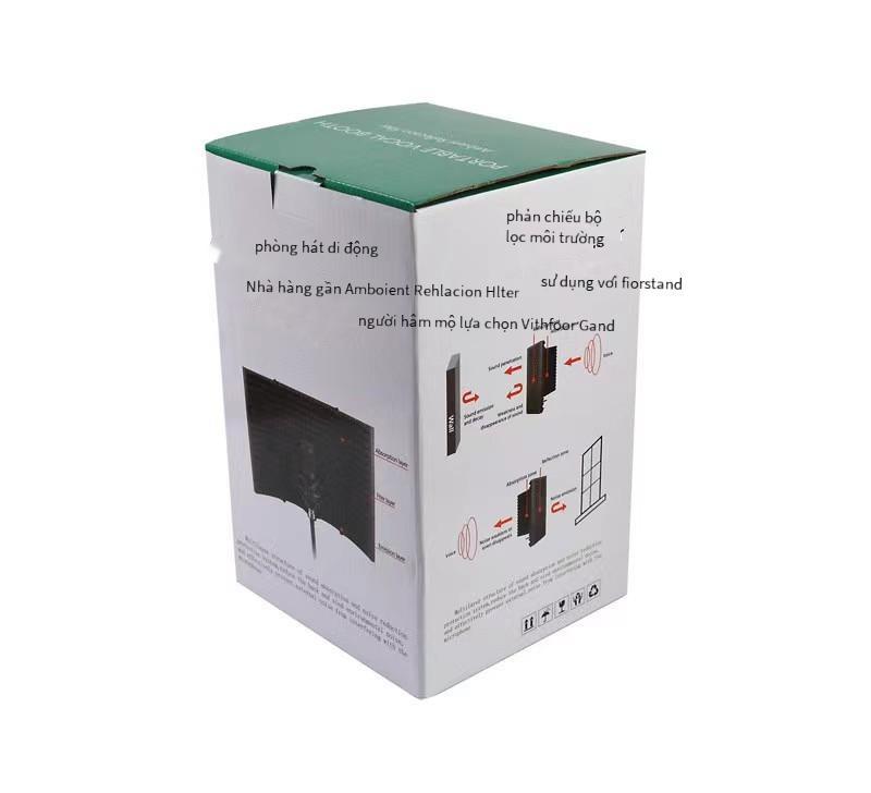 Phong cách mới nhất bằng nhựa ba cửa năm cửa micrô cách âm vỏ phòng thu micrô chống gió màn hình ghi âm bài hát giảm tiếng ồn vỏ cách âm