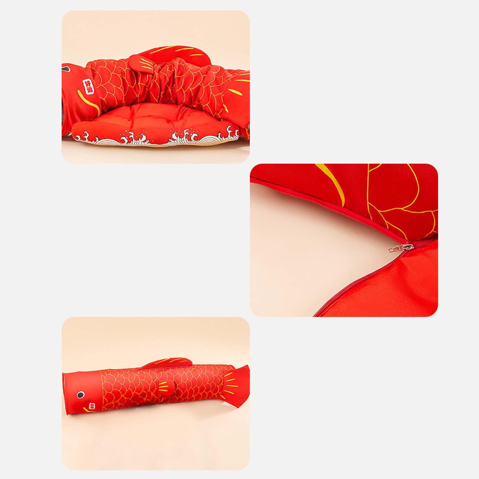 Cat Tunnel Pet Washable Cushion Mat Interactive Toy for Mice Guinea Red