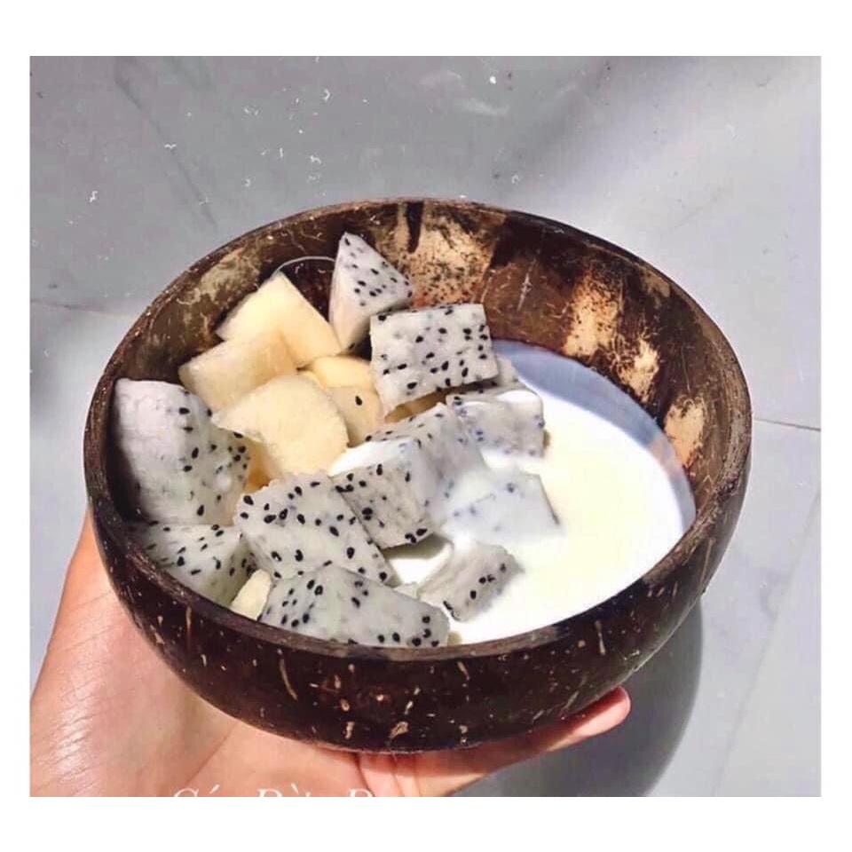 Bát Chén gáo Dừa cao cấp dùng ăn Salad, hoa quả dầm