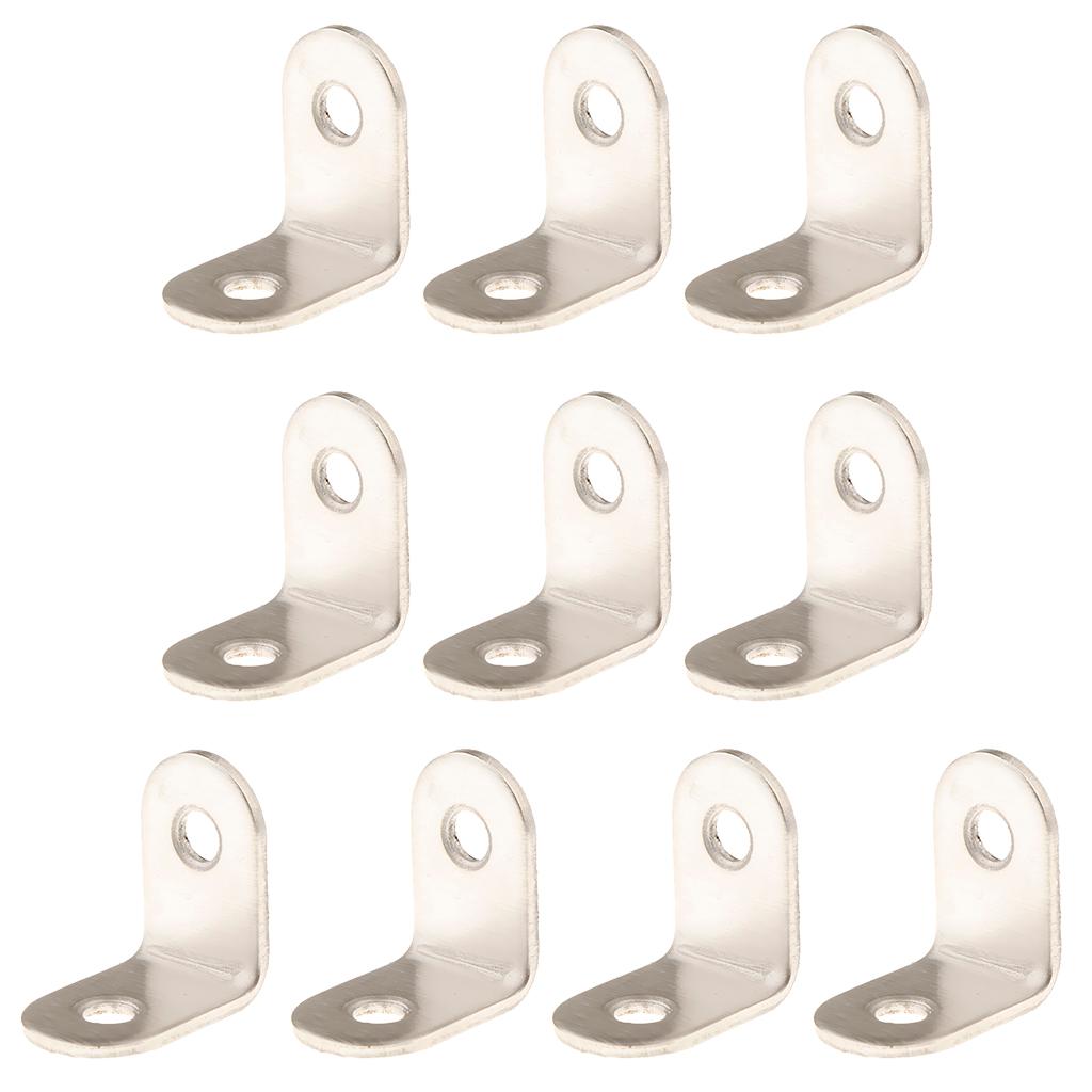 10pcs Corner Brace L Bracket Corner Bracket , Right Angle Brace Brackets Fastener, Stainless Steel, 20/25/30/40/50/65/85/100/125mm