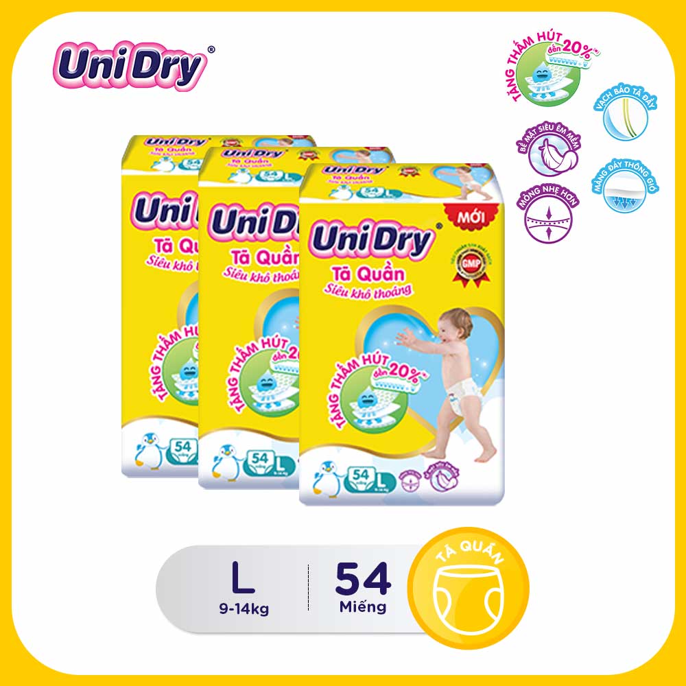 Combo 3 tã quần gói Jumbo UniDry size M60-L54-XL48-XXL44