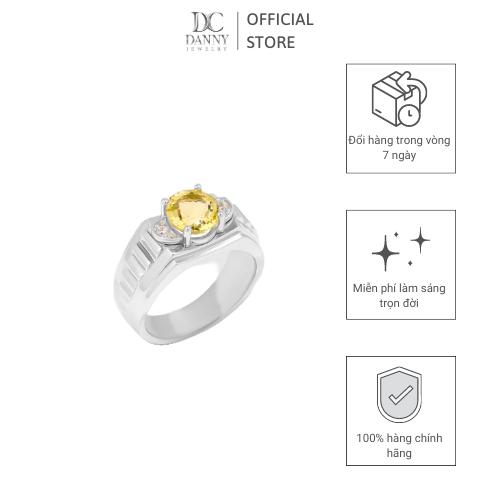 Nhẫn Nam Danny Jewelry Bạc 925 Đá Chủ Citrine Xi Rhodium HNN003