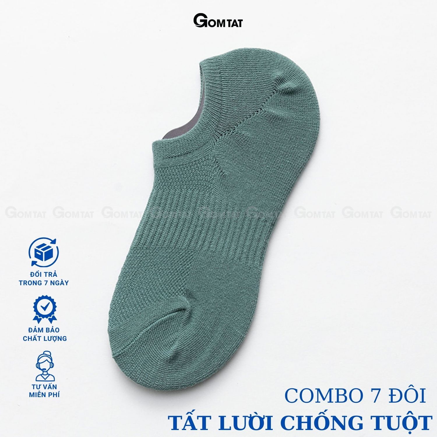 Combo 7 đôi tất nam đi giày lười, tất lười nam chất liệu cotton êm mềm mịn mát, cực êm chân - HAI-MIA-1401-CB7