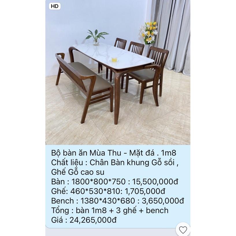 Bộ bàn ăn Mặt đá Mùa Thu 3 ghế A3BS18W