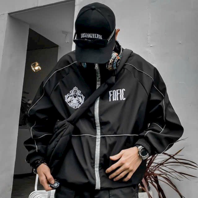 Áo khoác dù Nam Nữ Unisex Fafic studio Reflection áo jacket phản quang Hình thêu Fafic studio, áo khoác gió bomber thể thao cặp đôi