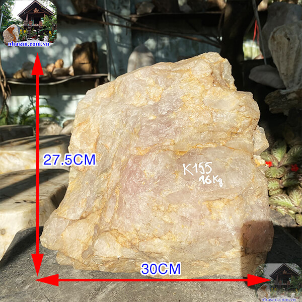 Trụ Đá Thạch Anh Hồng Thô Tự Nhiên Nguyên Khối Trấn Trạch nặng 16 kg ) - K155