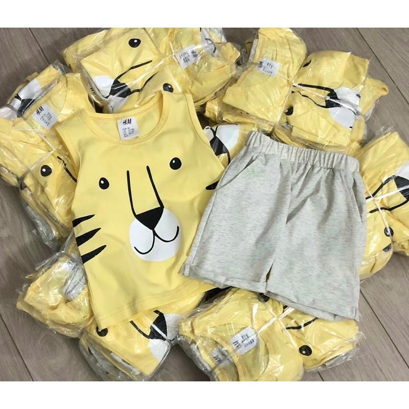 Bộ Sát Nách Hình Sư Tử Vàng Xinh Xắn Chât Cotton Cho Bé - Nhà Cam